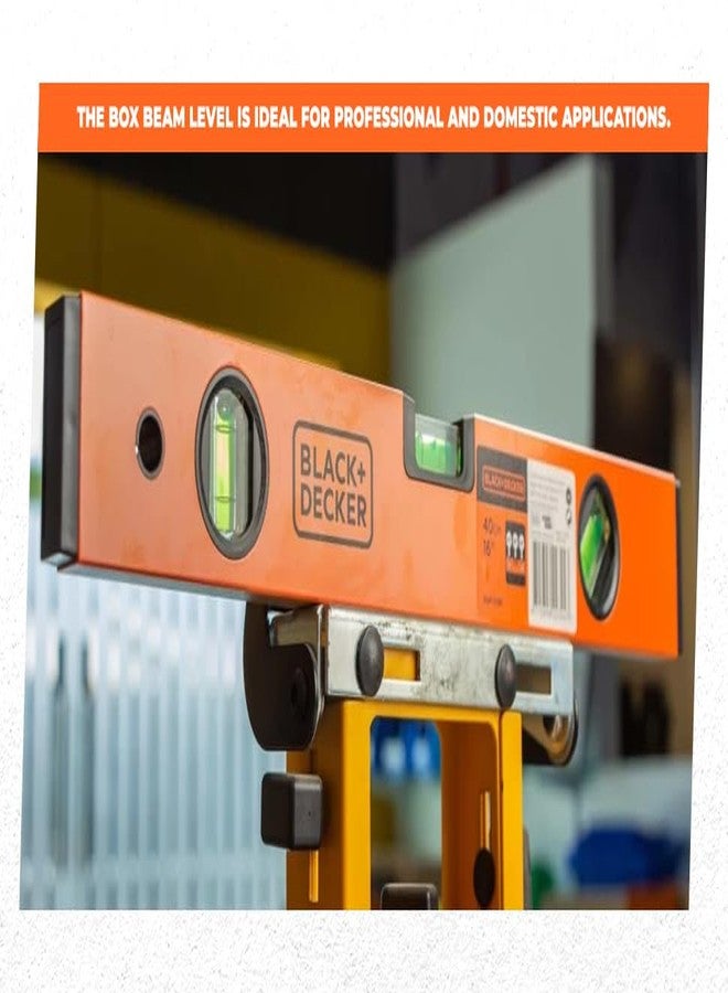 BLACK+DECKER BDHT43188 Aluminium Box Beam Level 40cm (Orange) - Image 4